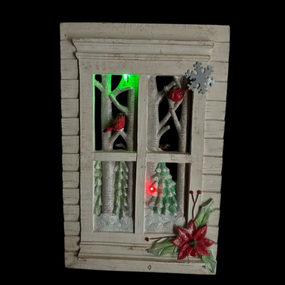 Winter Window Blinking Light Up Wall Hanging Decor
